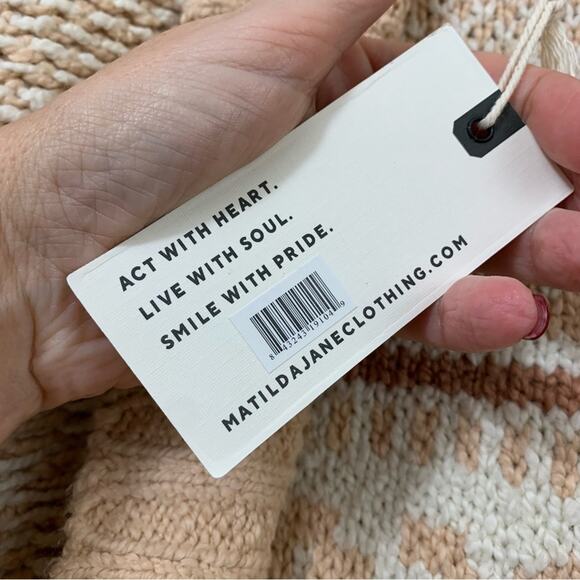 Good Hart by Matilda Jane Duval Knit Tan/Cream Open Cardigan - Picture 5 of 10